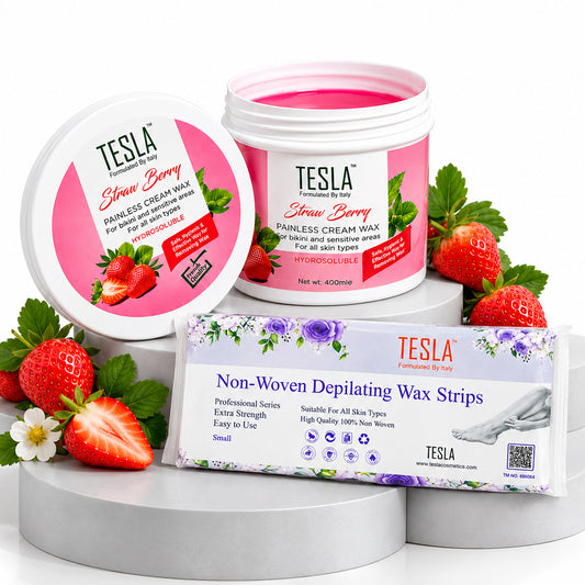 Strawberry Painless Cream Wax With Wax Strips